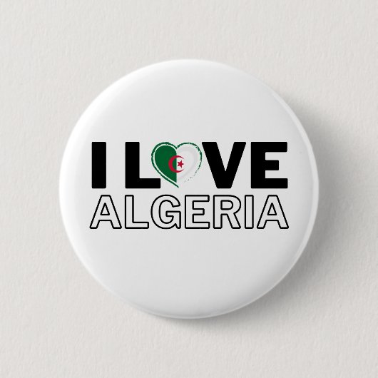I LOVE ALGERIA - For real Algerians! 缶バッジ (正面)