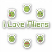 I Love Aliens シール (正面)