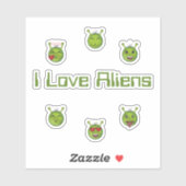 I Love Aliens シール (シート)