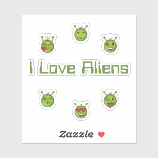 I Love Aliens シール (シート)