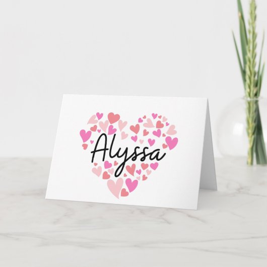 I love Alyssa - hearts for Alyssa ノートカード (正面)
