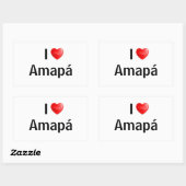 I love Amapá 長方形シール (シート)