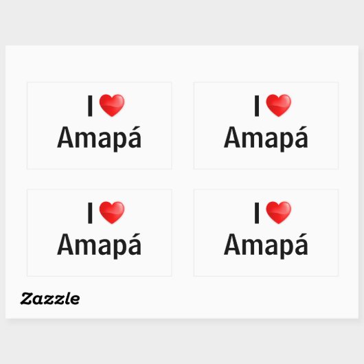 I love Amapá 長方形シール (シート)