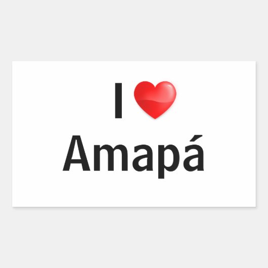 I love Amapá 長方形シール (正面)