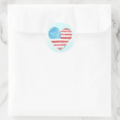 I Love Americaハート ラウンドシール (バッグ)