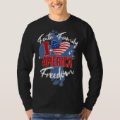 I Love America 4th July Men's T-Shirt Black Tシャツ (正面)