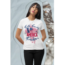 I Love America 4th of July Women's Tシャツ