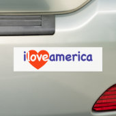 I Love America - American Patriot バンパーステッカー (車上)