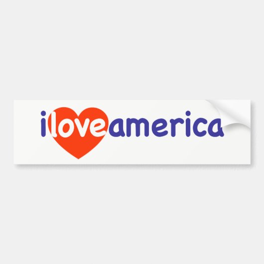 I Love America - American Patriot バンパーステッカー (正面)