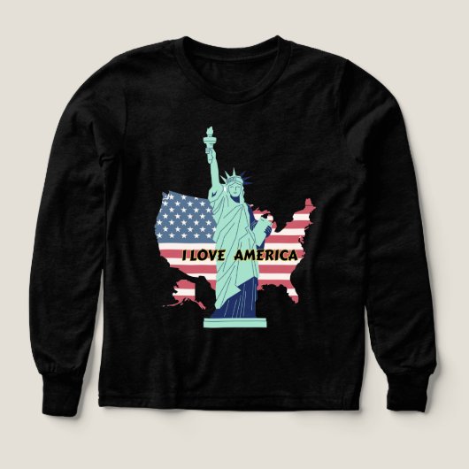 I Love America - Liberty & プライドTシャツ (デザイン正面)