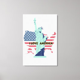 I Love America - Liberty & プライドTシャツ キャンバスプリント
