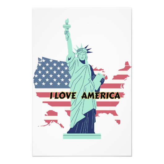I Love America - Liberty & プライドTシャツ フォトプリント (正面)
