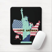 I Love America - Liberty & プライドTシャツ マウスパッド (マウス)