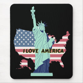 I Love America - Liberty & プライドTシャツ マウスパッド