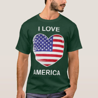 I Love America USA Flag My Home My Country 3 Tシャツ