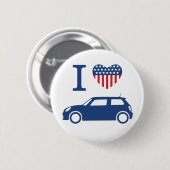 I love American Mini Coopers - Blue - F56ボタン 缶バッジ (正面&裏面)