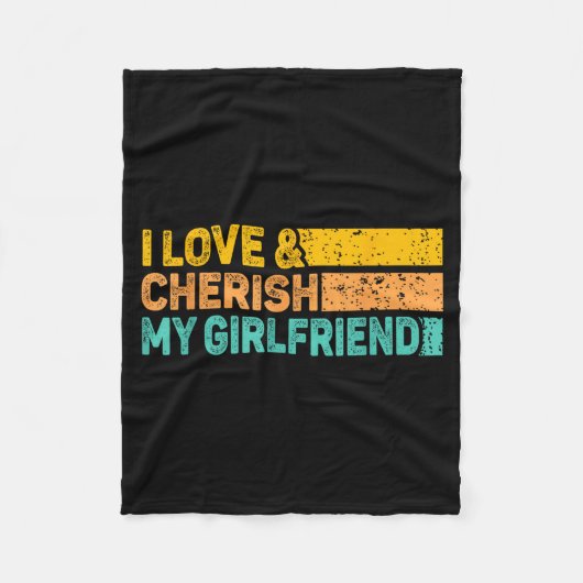 I Love &amp; Cherish My Girlfriend Romantic Relati フリースブランケット (正面)