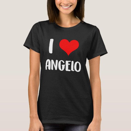 I love ANGELO valentine sorry ladies guys heart be Tシャツ (正面)