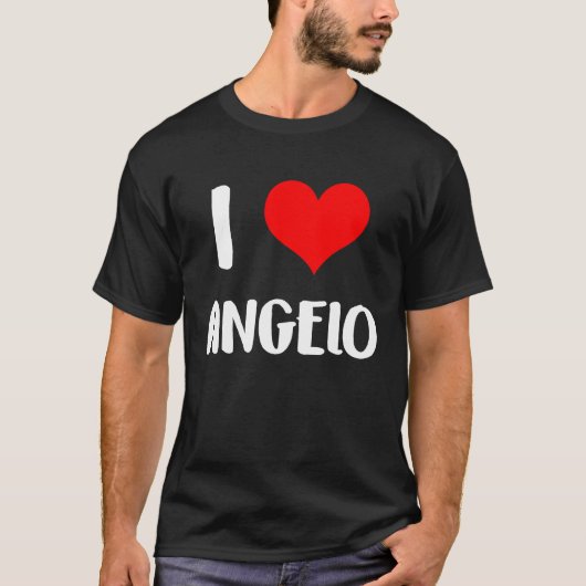 I love ANGELO valentine sorry ladies guys heart be Tシャツ (正面)