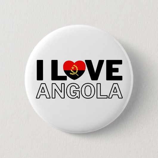 I LOVE ANGOLA - For real Angolans! 缶バッジ (正面)