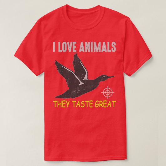 I love animal they taste great tシャツ (デザイン正面)