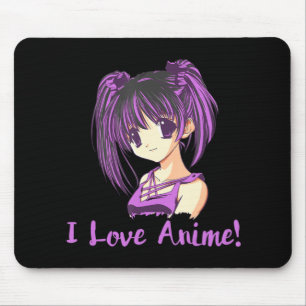 I Love Anime! Anime Girl otaku Manga  マウスパッド