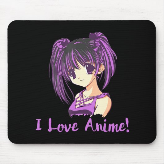 I Love Anime! Anime Girl otaku Manga  マウスパッド (正面)