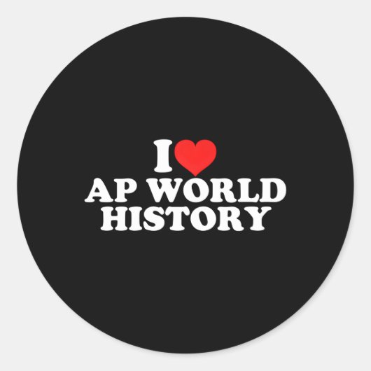I Love Ap World History ラウンドシール (正面)
