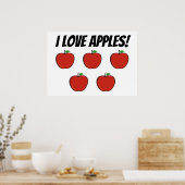 I Love Apple (5 apple) Poster ポスター (キッチン)