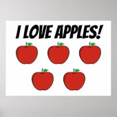 I Love Apple (5 apple) Poster ポスター (正面)