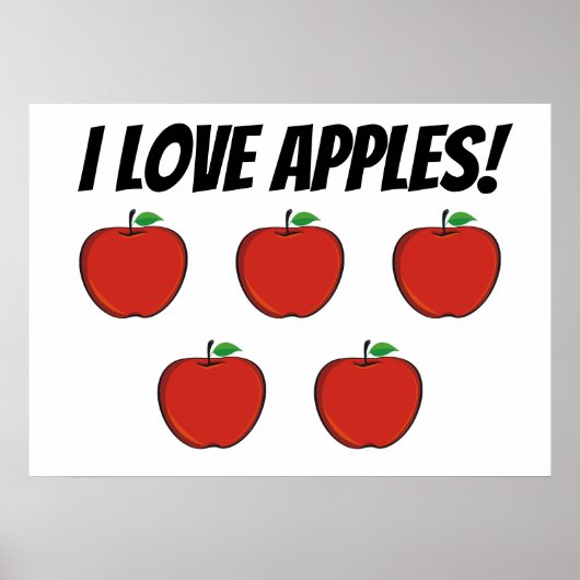 I Love Apple (5 apple) Poster ポスター (正面)