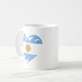 I Love Argentina – アルゼンチン国旗のハート コーヒーマグカップ (正面左)
