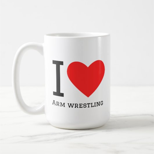 I love arm wrestling コーヒーマグカップ (左)