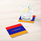 I Love Armenia, flag of Armenia スクエアペーパーコースター (インサイチュ)