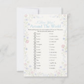 I love around the world Floral Bridal Shower Game  招待状 (正面)