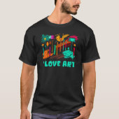 I Love Art,アーティストペイントブラシ Tシャツ (正面)