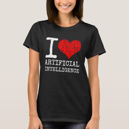 I Love Artificial Intelligence Quote AI Programmer Tシャツ (正面)