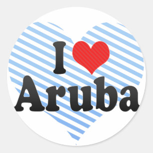 I Love Aruba ラウンドシール