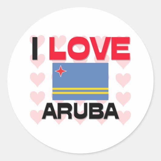 I Love Aruba ラウンドシール (正面)