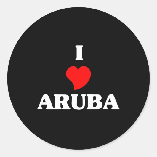I Love Aruba ラウンドシール (正面)