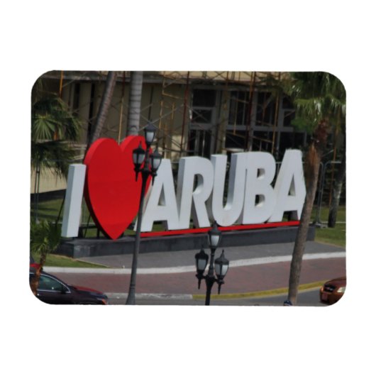 「I love Aruba」、写真、 マグネット (横)