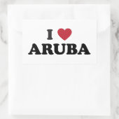 I Love Aruba 長方形シール (バッグ)