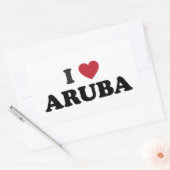 I Love Aruba 長方形シール (封筒)