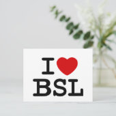 I Love ASL （ホワイト） ポストカード (スタンド正面)