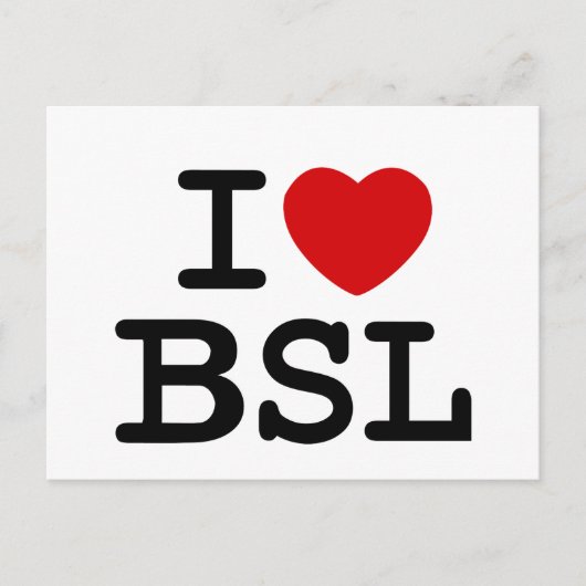 I Love ASL （ホワイト） ポストカード (正面)