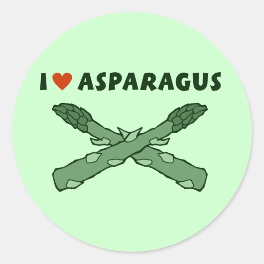 I Love Asparagus ラウンドシール (正面)