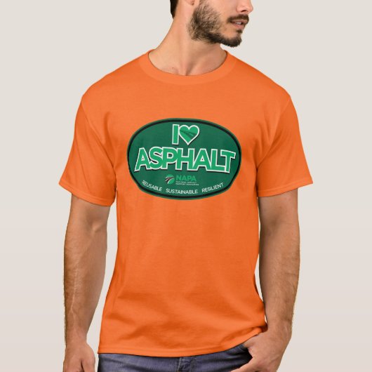 I Love Asphalt Men's T-Shirt - Safety Orange Tシャツ (正面)