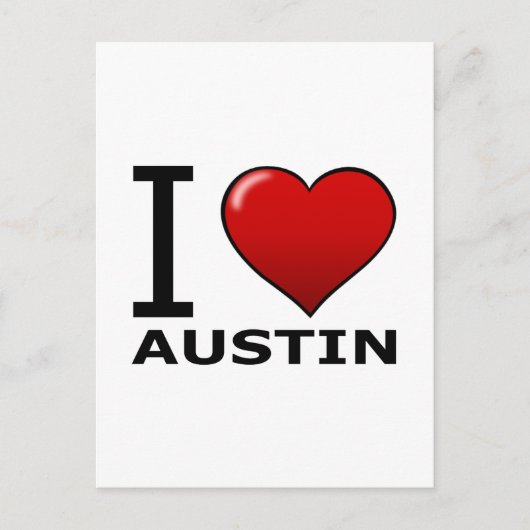 I LOVE AUSTIN, TX -テキサス州 ポストカード (正面)
