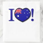 I Love Australiaステッカー 長方形シール (バッグ)