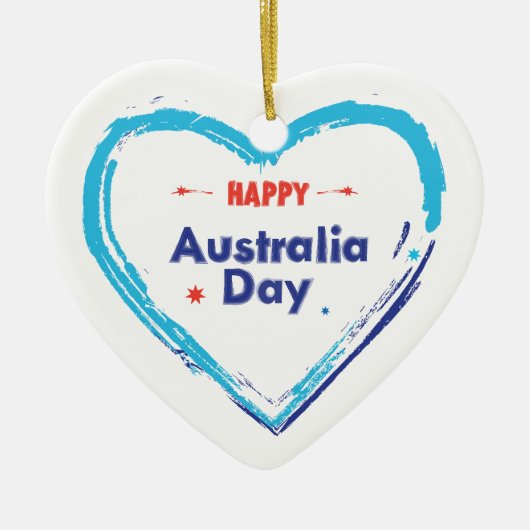 「I LOVE AUSTRALIA」オーストラリア・デイ26th January Mode セラミックオーナメント (正面)
